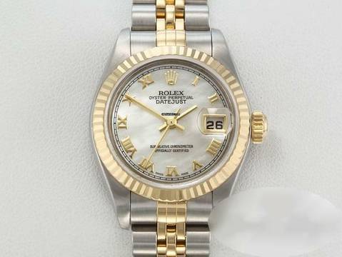  Rolex Lady-Datejust Edelstahl Gelbgold 750 Perlmutt Automatik Gold Stahl Damen 