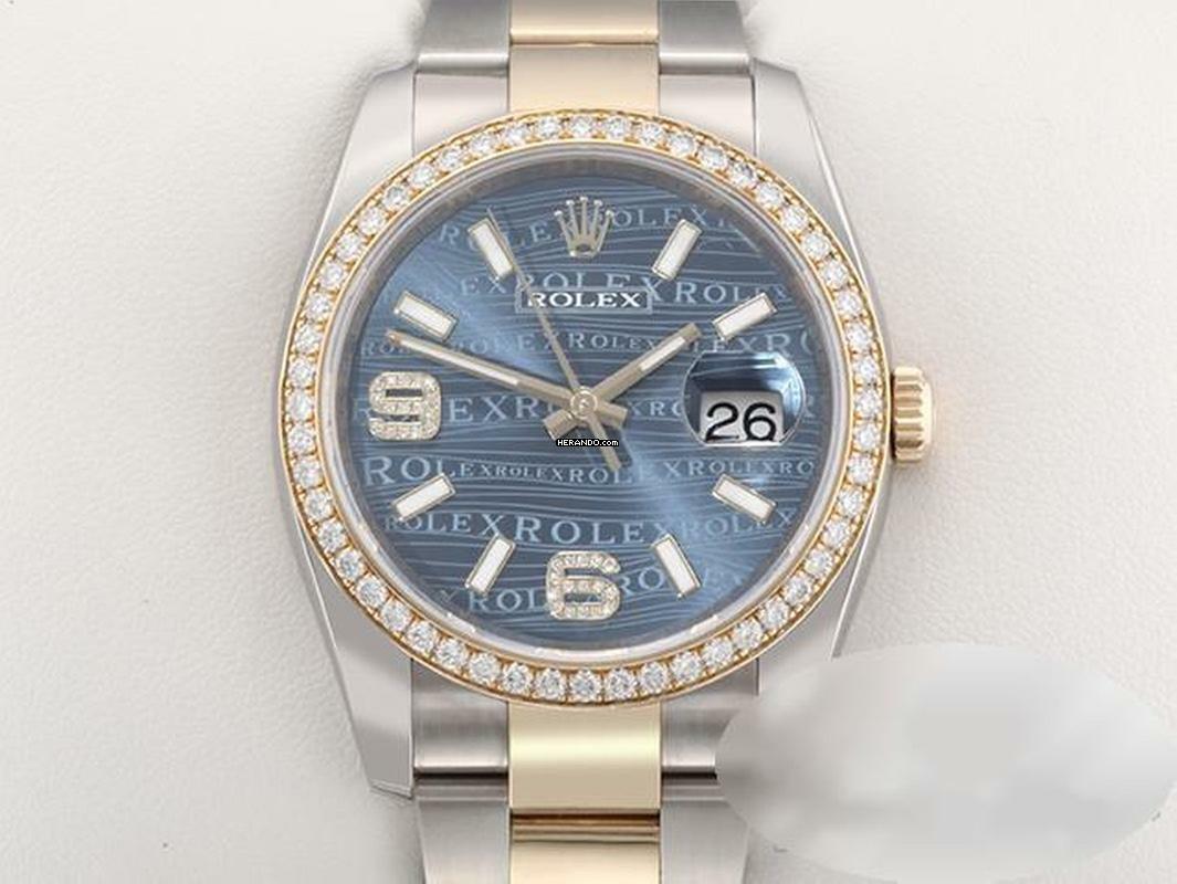 Rolex Datejust 36 36mm 116243 2011 Stahl Gelbgold 750 Diamanten Automatik Gold