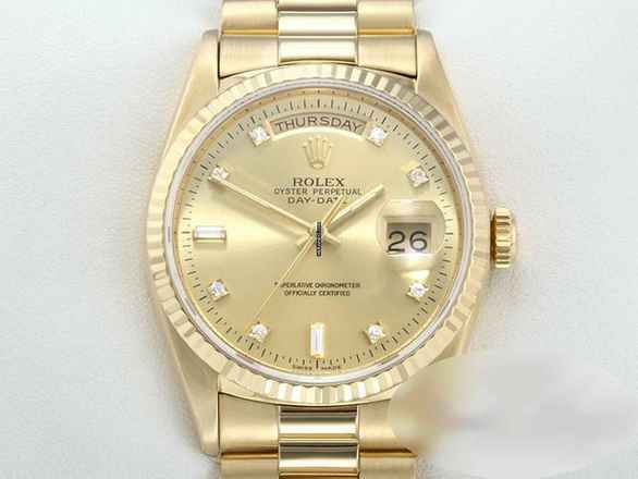  Rolex Day-Date 36 36mm 18238 1997 Gelbgold 750 Diamanten Automatik Gold 