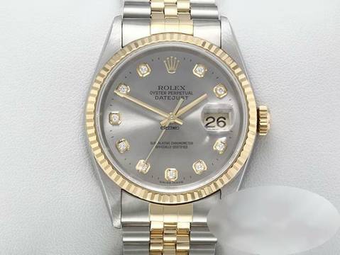  Rolex Datejust 36 36mm 16233 2004 Diamanten Stahl Gelbgold 750 Automatik Gold 