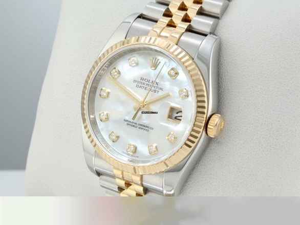  Rolex Datejust 36 36mm 116233 Perlmutt Diamanten Stahl Gelbgold 750 Automatik Stainless Steel 18kt Yellow Gold Jubilé-band Chronometer Oyster 