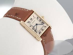 Thumbnail von Cartier Tank Louis Cartier Gelbgold 750 Lederband W1512853 18kt Yellow Gold Damen