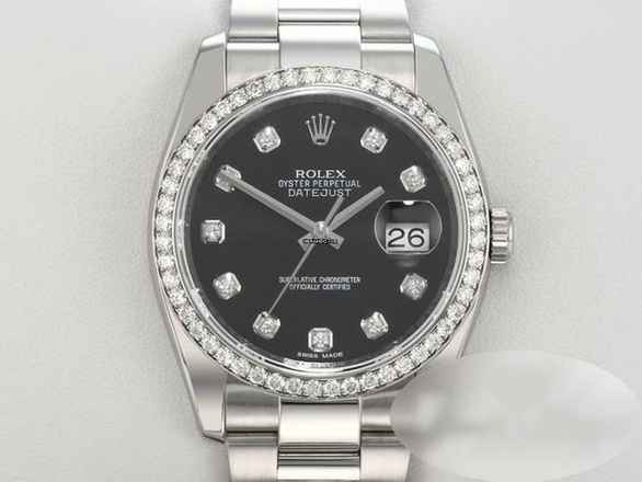  Rolex Datejust 36 36mm 116244 2015 Stahl Weissgold 750 Diamanten Automatik Stainless Steel 18kt White Gold Oyster-band Chronometer Black Dial 