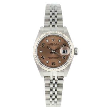  Rolex Lady-Datejust 26 Steel Jubilee Fluted Pink Arabic Dial 
