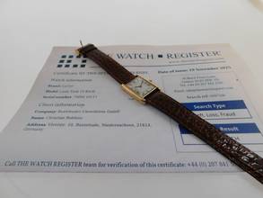 Thumbnail von Cartier Tank Louis Cartier 18 Karat Mid Size mit original Paris Zifferblatt Super Rare Original Cartier Krokoband und Schließe