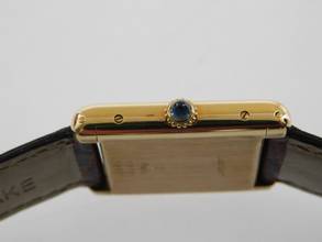 Thumbnail von Cartier Tank Louis Cartier 18 Karat Mid Size mit original Paris Zifferblatt Super Rare Original Cartier Krokoband und Schließe