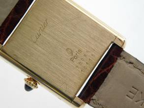 Thumbnail von Cartier Tank Louis Cartier 18 Karat Mid Size mit original Paris Zifferblatt Super Rare Original Cartier Krokoband und Schließe