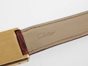 Thumbnail von Cartier Tank Louis Cartier 18 Karat Mid Size mit original Paris Zifferblatt Super Rare Original Cartier Krokoband und Schließe