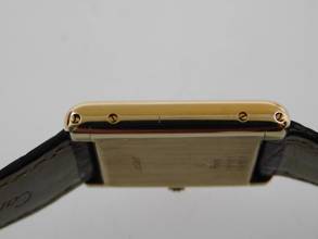 Thumbnail von Cartier Tank Louis Cartier 18 Karat Mid Size mit original Paris Zifferblatt Super Rare Original Cartier Krokoband und Schließe