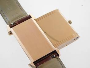 Thumbnail von Jaeger-LeCoultre Reverso Classique Classic Art Deco 18 Karat Rosegold mit Krokoband und original Schließe 18 Karat Rosegold im Top Zustand 23 x 38mm Handaufzug