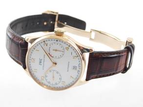 Thumbnail von IWC Portugieser Automatik Portuguese 18 Karat Rosegold 42mm mit großer Faltschließe im Neu Zustand 7 Tages Werk Kaliber C 51010 mit Glasboden wie Neu 42 mm