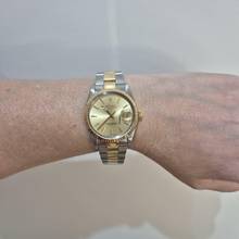 Thumbnail von Rolex Oyster Perpetual Date Ouro & Aço 34mm Automático Completo