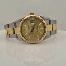 Thumbnail von Rolex Oyster Perpetual Date Ouro & Aço 34mm Automático Completo