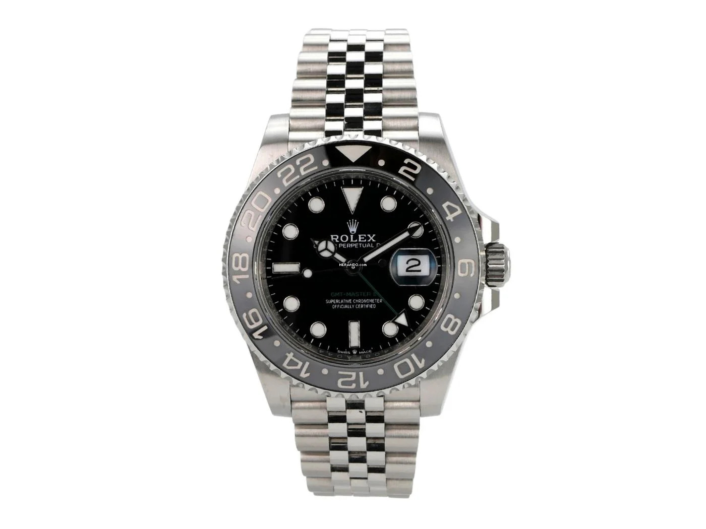 Rolex GMT-Master II Edelstahl Ref. 126710GRNR Jubile-Band