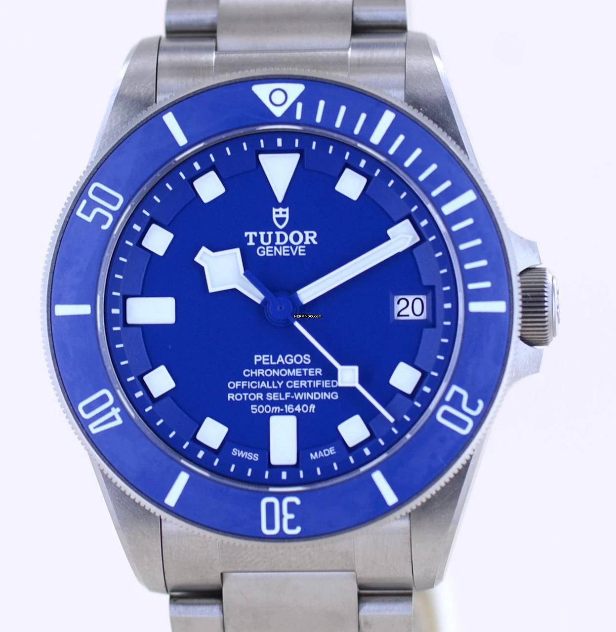Tudor Pelagos Titan 2022 Date B+P Diver Titanband Manufakturwerk Blue Dial