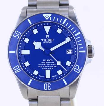  Tudor Pelagos Titan 2022 Date B+P Diver Titanband Manufakturwerk Blue Dial 