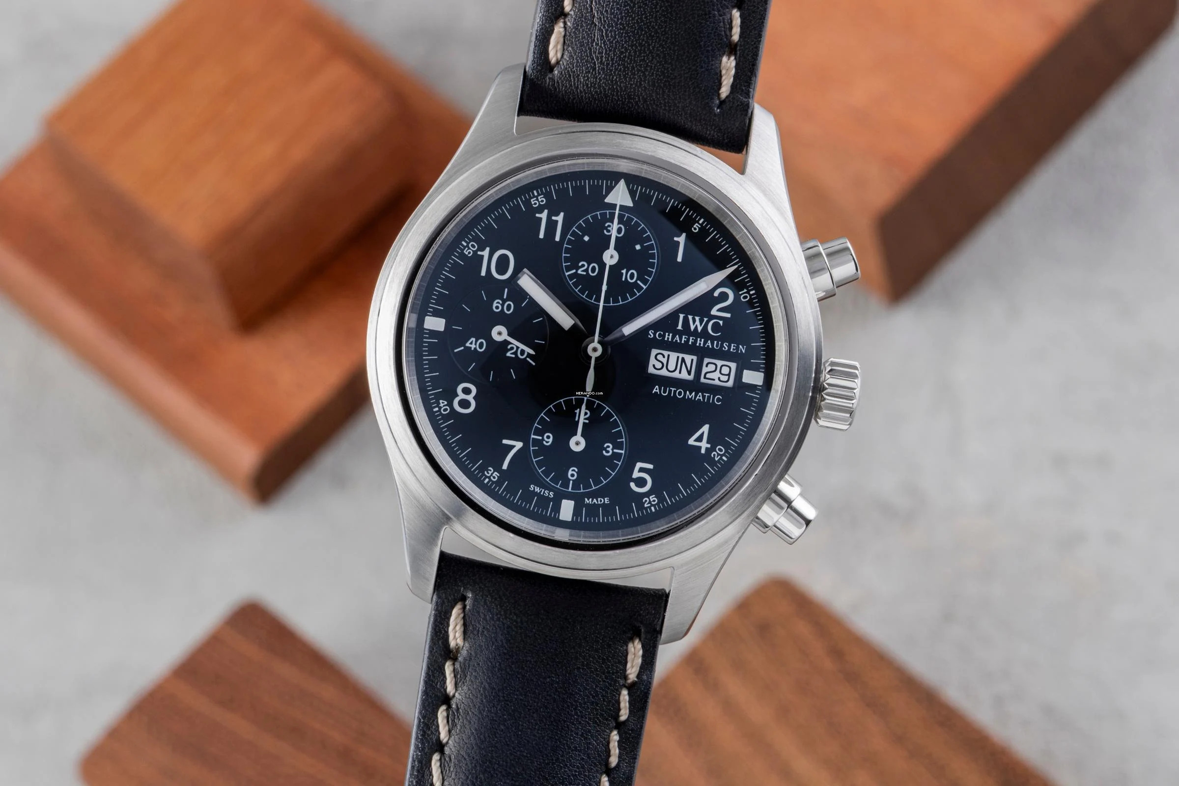 IWC Fliegeruhr Chronograph Automatik Edelstahl Herrenuhr IW370603
