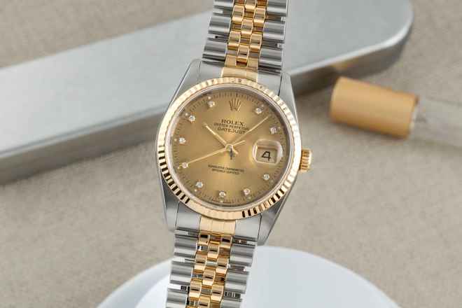  Rolex Datejust 36 Stahl / Gold Diamond Dial Automatik Herren Ref. 16233 S-Serie 
