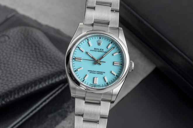  Rolex Oyster Perpetual 36 Tiffany Automatik Stahl Herren Ref. 126000 B&P 2023 