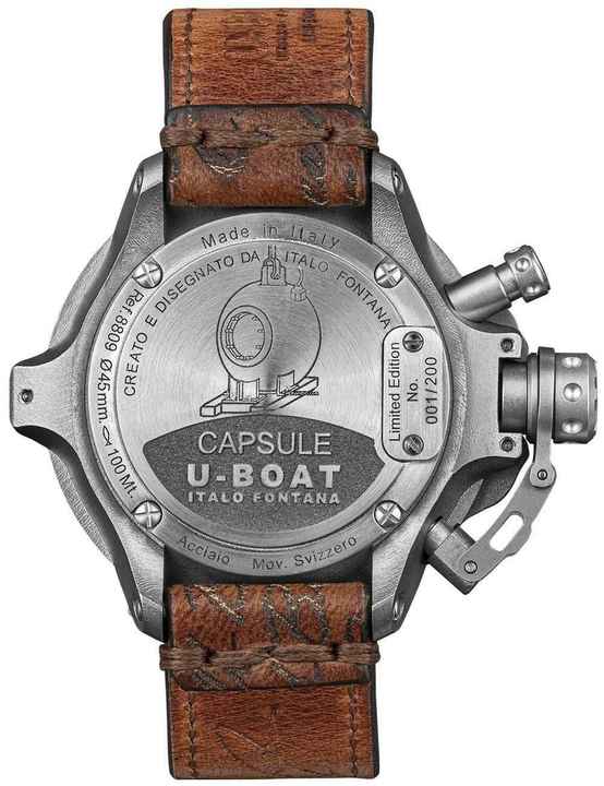  U-Boat Capsule 8809 Capsule 45 mm SS BK BE Automatik Herrenuhr 10ATM 
