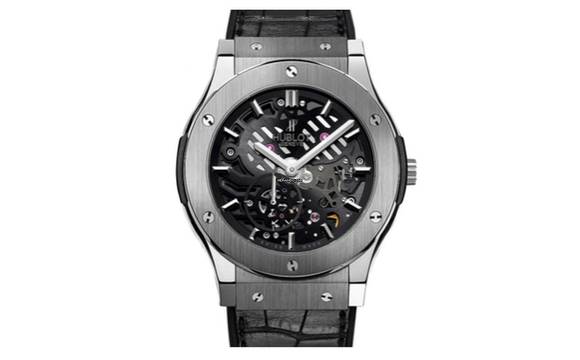  Hublot Classic Fusion Ultra-Thin Skeleton 45MM Titanium Like New 515.NX.0170.LR 