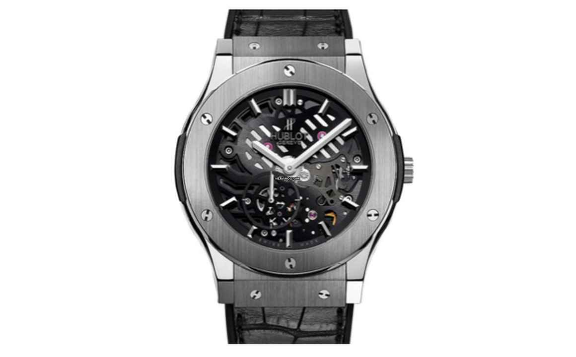  Hublot Classic Fusion Ultra-Thin Skeleton 45MM Titanium Like New 515.NX.0170.LR 