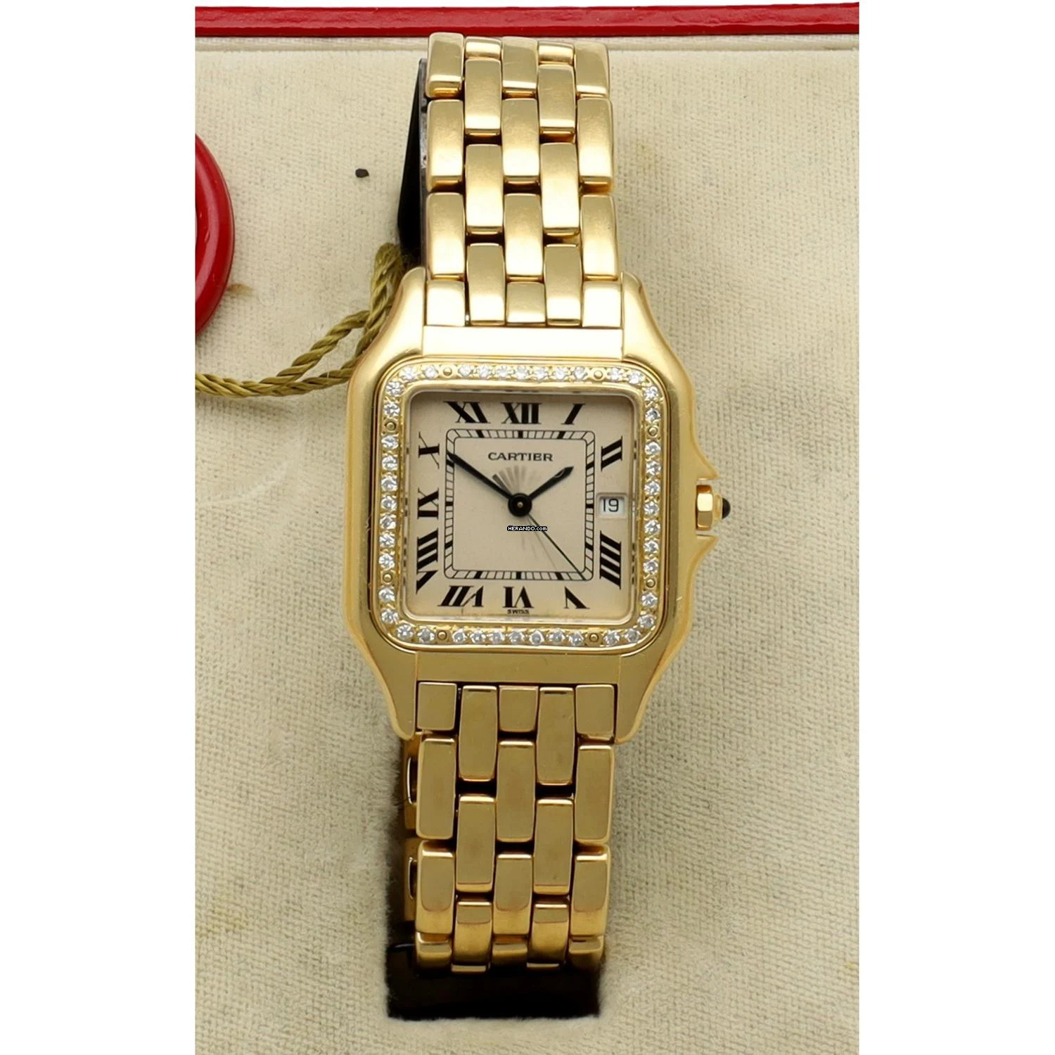 Cartier Panthère Jumbo Ivory/Roman dial Ref. 8839 Diamond set