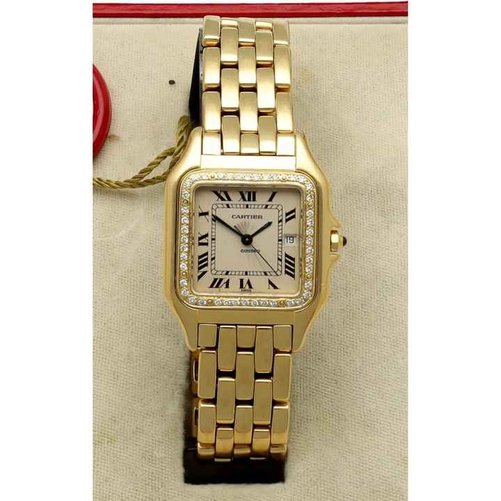  Cartier Panthère Jumbo Ivory/Roman dial Ref. 8839 Diamond set 