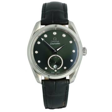 Omega Seamaster Aqua Terra 150m Co-axial Master Chronome Full Set Green Diamonds Like New 
