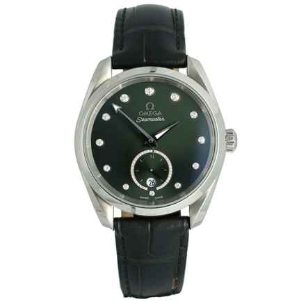  Omega Seamaster Aqua Terra 150m Co-axial Master Chronome Full Set Green Diamonds Like New 