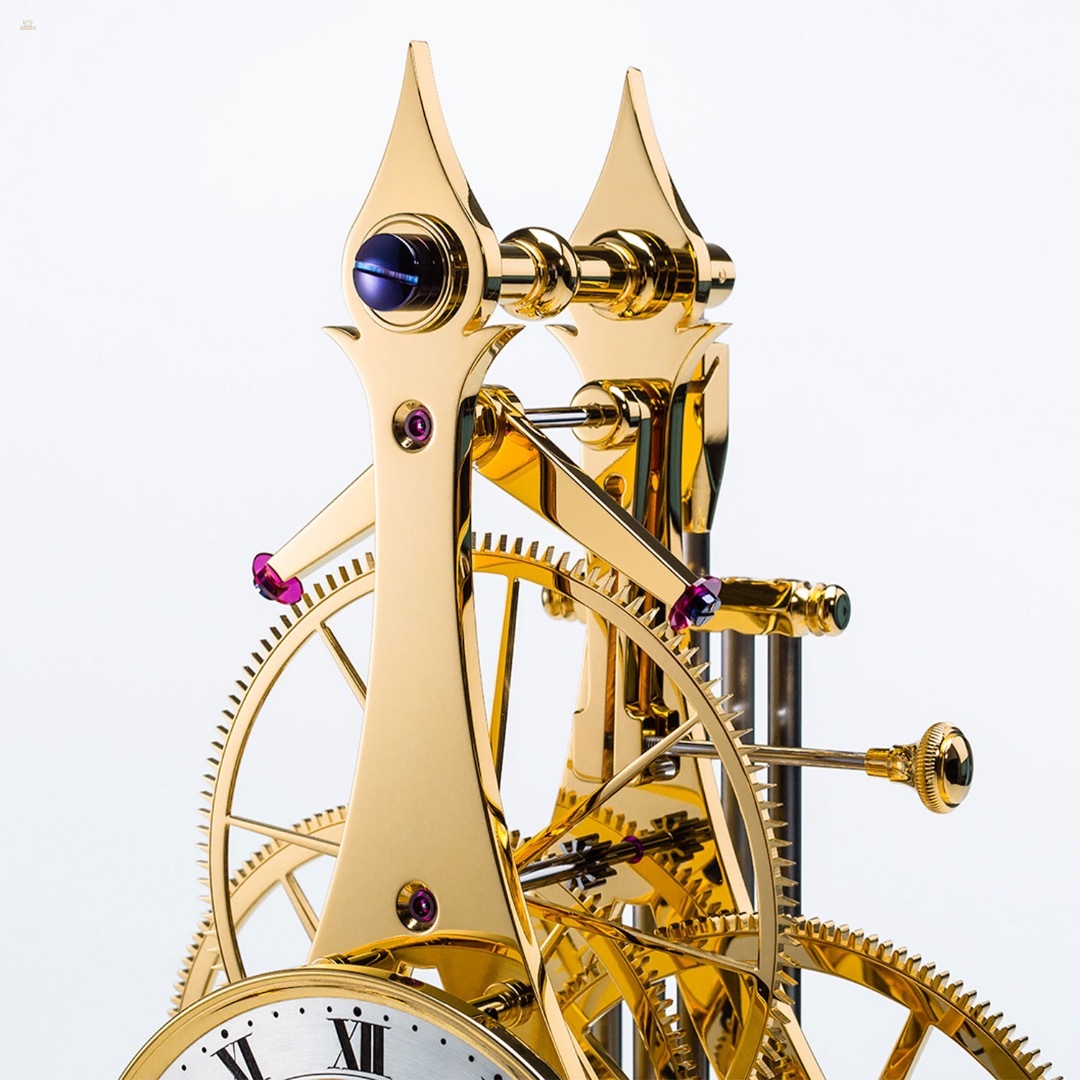 Thumbnail von Tischuhr NT 10 – Vergoldete Skelettuhr