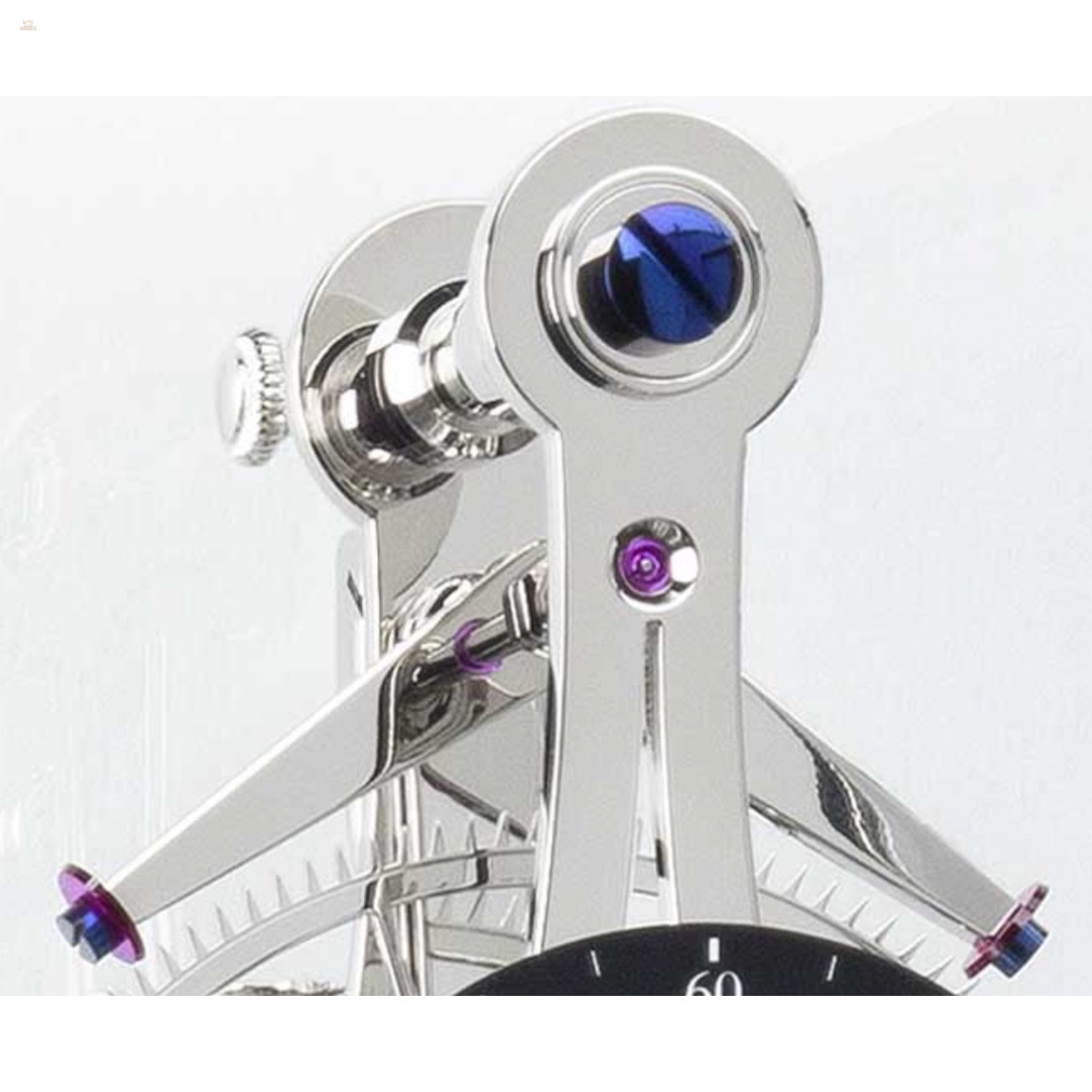 Thumbnail von NT 7 – Rhodinierte Design-Tischuhr mit Skelettwerk