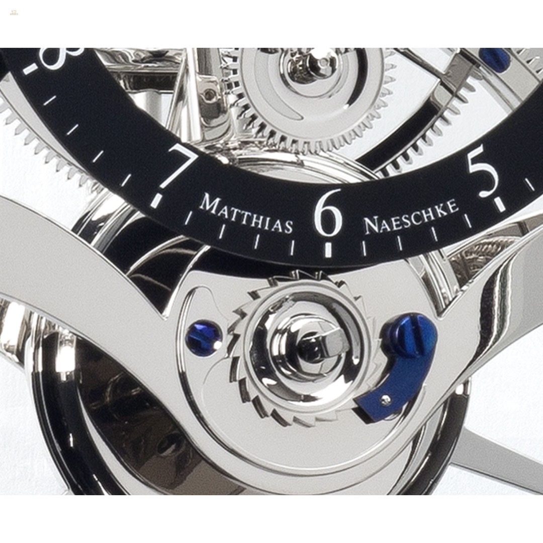 Thumbnail von NT 7 – Rhodinierte Design-Tischuhr mit Skelettwerk