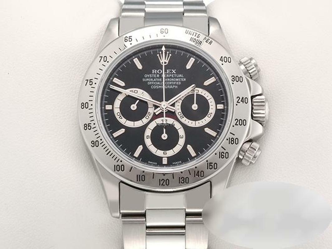 Rolex Daytona 16520 Zenith Edelstahl 1993 Chronograph Automatik Stahl Chrono Stainless Steel Oyster-band Chronometer Black Dial