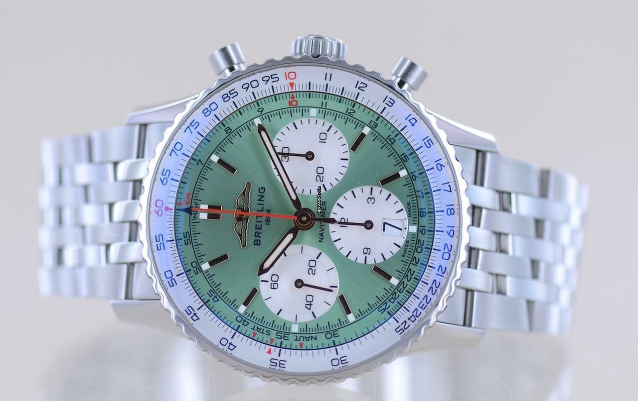 Thumbnail von Breitling Navitimer 1 B01 Chronograph 41mm B01 mint green Stahl Pilotband B+P