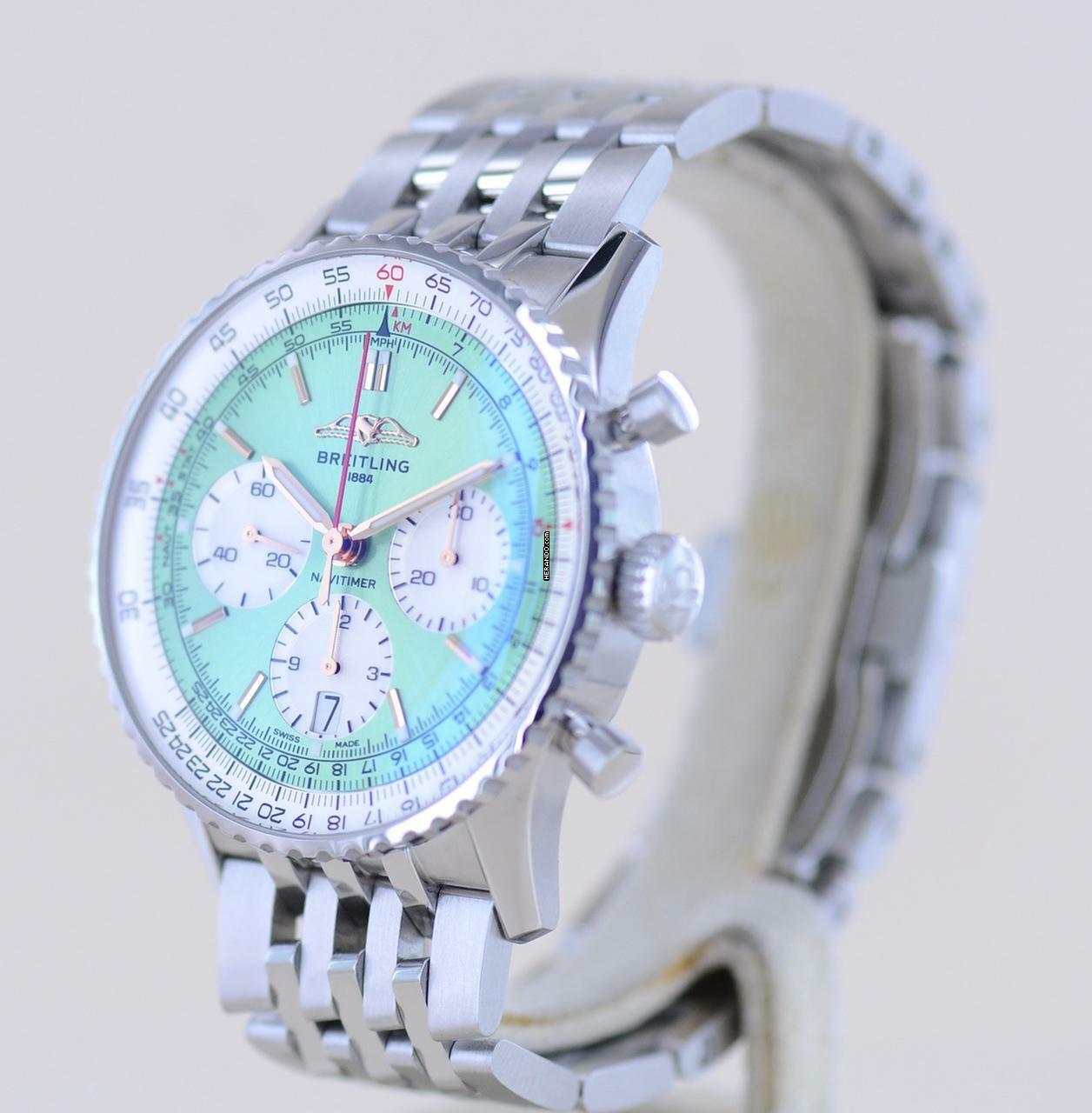 Thumbnail von Breitling Navitimer 1 B01 Chronograph 41mm B01 mint green Stahl Pilotband B+P