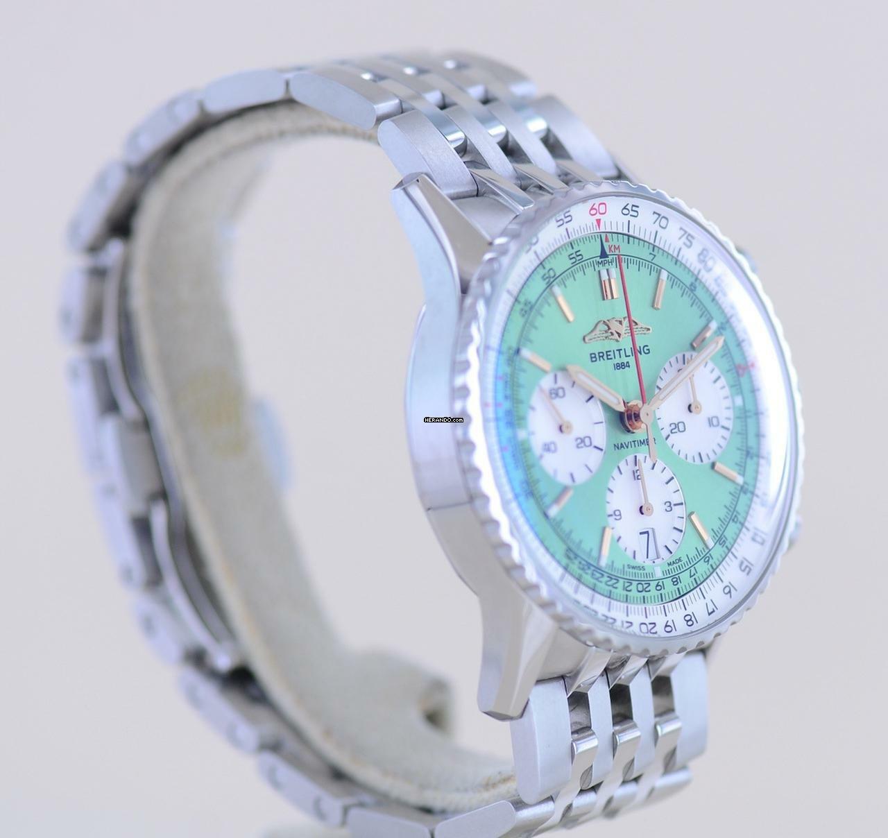 Thumbnail von Breitling Navitimer 1 B01 Chronograph 41mm B01 mint green Stahl Pilotband B+P