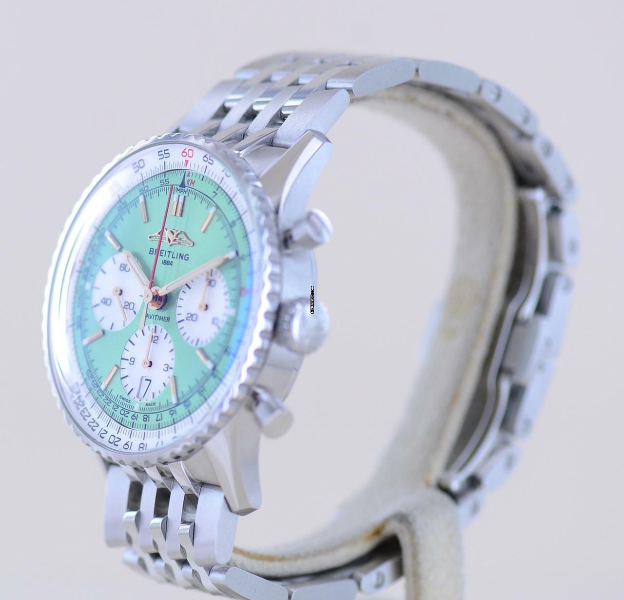 Thumbnail von Breitling Navitimer 1 B01 Chronograph 41mm B01 mint green Stahl Pilotband B+P
