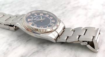 Thumbnail von Rolex Air King Blue Concentric Dial ref 114234 Automatic ORIGINAL PAPERS Blau 114234