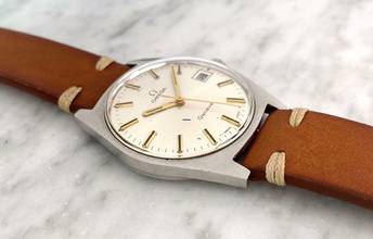 Thumbnail von Omega Genève Vintage Geneve Steel Date Handwinding ref 136041 136041