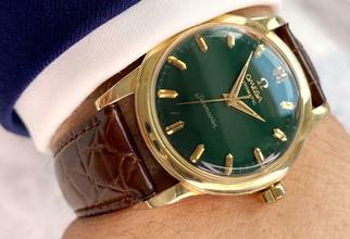 Thumbnail von Omega Seamaster Custom Green Dial Serviced Seamaster Vintage Automatic Automatik Solid Gold