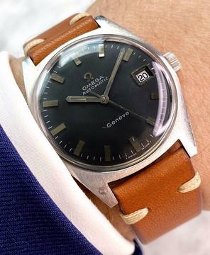  Omega Genève Serviced Geneve Vintage Automatic Automatik Black Restored Dial ref 166.041 166.041 