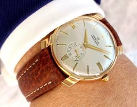 Thumbnail von Rolex Precision Very Rare Precision Vintage Rosegold 35mm Fancy Lugs ref 4118 Pink Gold 4118