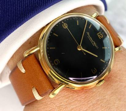  IWC Solid Gold Vollgold Black Restored Dial 36mm 