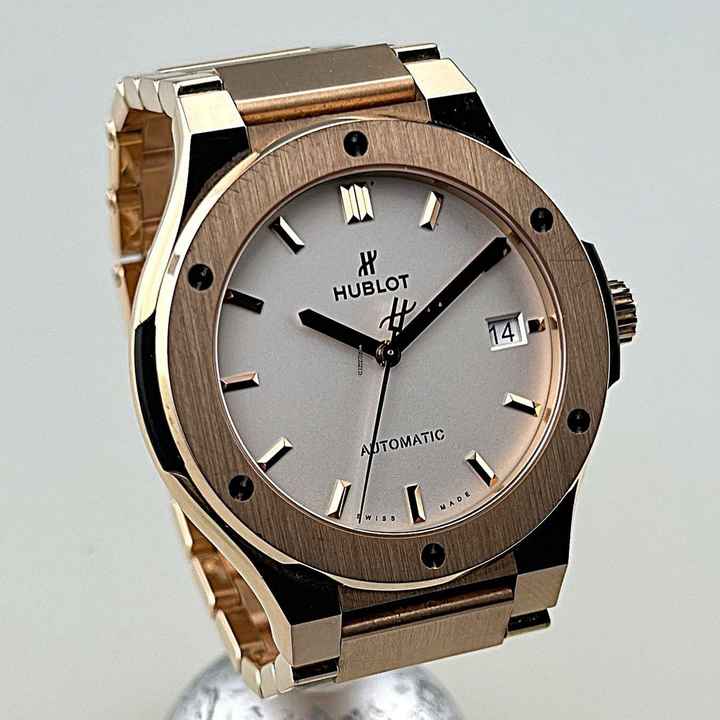  Hublot Classic Fusion 45mm King Gold Opalin Automatic Watch EK 09/2020 deutsche Auslieferung Full Set Erstkaufrechnung 