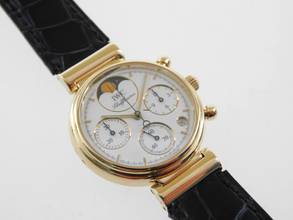 Thumbnail von IWC Da Vinci Chronograph Mondphase 3735 massiv 18 Kt Gelbgold mit original Band und Schließe massiv 18 Kt Gelbgold mit original Krokoband und Schließe