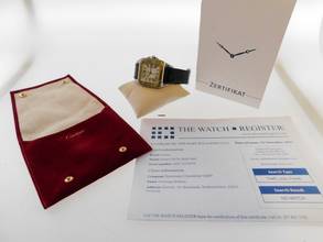 Thumbnail von Cartier Santos 100 XL 38 x 51 mm im Top Zustand mit Box und original Krokoband Stahl Gold Neues Original Cartier Krokoband und Faltschließe