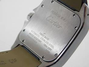 Thumbnail von Cartier Santos 100 XL 38 x 51 mm im Top Zustand mit Box und original Krokoband Neues Original Cartier Krokoband und Faltschließe