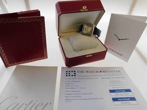 Thumbnail von Cartier Santos 100 XL 38 x 51 mm im Top Zustand mit Box und original Krokoband Neues Original Cartier Krokoband und Faltschließe