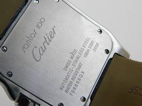 Thumbnail von Cartier Santos 100 XL 38 x 51 mm im Top Zustand mit Box und original Krokoband Neues Original Cartier Krokoband und Faltschließe